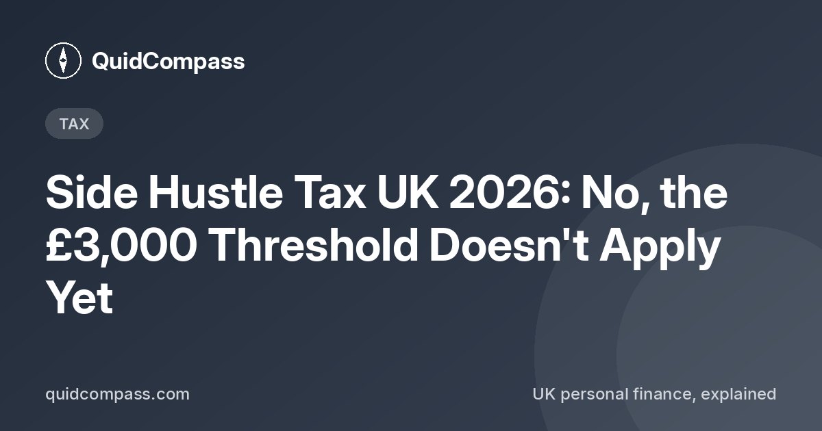 QuidCompass title card: Side Hustle Tax UK 2026